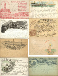 Vorläufer Album mit 41 Ansichtskarten 1887 bis 1895 in stark ...