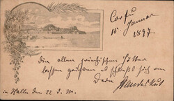 Korfu (Griechenland) Privat-Ganzsache Lithographie 1897 I-II  ...