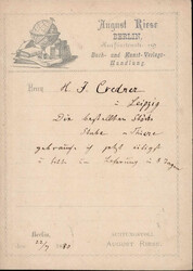 Vorläufer 1880 Berlin Buch- und Kunstverlagshandlung August Riese 21 ...