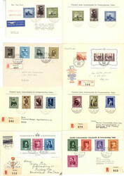 Liechtenstein Ersttagsbriefe Gemälde - Lot mit 8 besseren Ausgaben ...