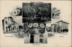 Biasca (Tessin) Via Lucomagno, Bahnhof, Straßenbahn ...