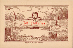 Vorläufer Erste Ansichtspostkarte der Welt Verlag H. Lange ...