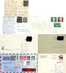 BUND/DDR/UdSSR Postkrieg Lot mit sechs Belegen, Schwärzungen versch. ...