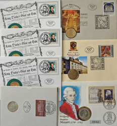 Österreich Numisbriefe Lot mit sieben Stück u.a. 20 Schilling, 25 ...