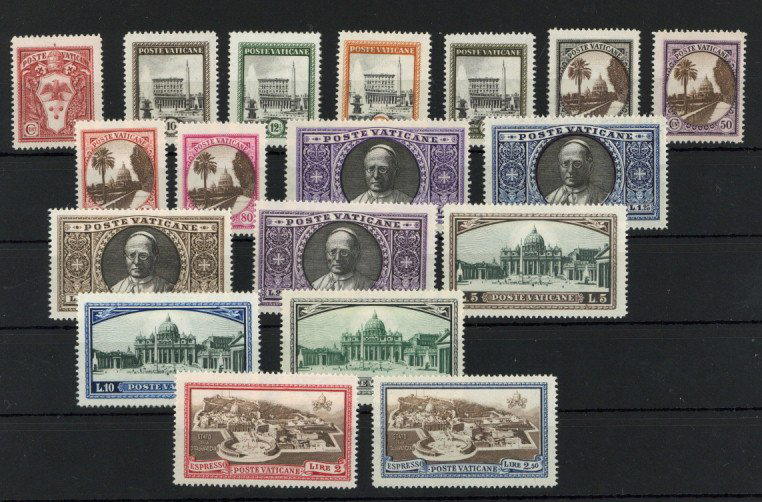 Vatikan Freimarken 1933 kpl., die billigen Werte zu 5 und 75 C. mit ...
