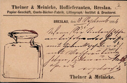 Vorläufer Breslau Reklame Papiergeschäft, gelaufen 1886  ...