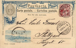 Schweiz Ganzsache Zürich I-II (rs. Klebehaftung)  Automatically ...