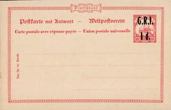 Kolonien Samoa Ganzsache britische Besetzung Doppelkarte  ...