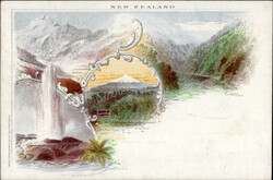 Neuseeland Farblithographie Privatganzsache ca. 1900  Automatically ...