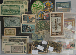 Banknoten - kleines Lot diverser Ausgaben, dabei etliches Notgeld, in ...