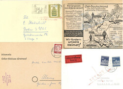 Bund/Berlin/DDR Postkrieg - zwei Belege, u.a. Berlin Hauptstadt ...