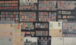 Danzig Sammlung Briefe, Belege, Briefmarken auf Steckkarten, dabei ...