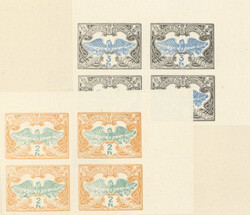 Belgien Eisenbahnpaketmarken ungezähnte Probedrucke ...