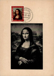 BUND Mona Lisa 1952 auf Maximumkarte Ersttag FDCAutomatically ...
