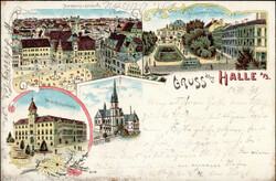114000: Deutschland Ost, Plz Gebiet O-40, 400-409 Halle Ort - Postkarten