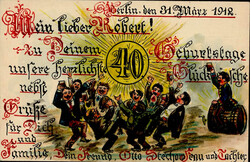 Handgemalt Berlini 1912, zum 40. Geburtstag, I-II  Automatically ...