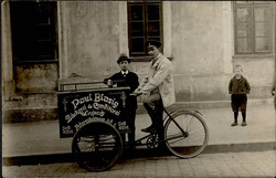 Leipzig (o-7000) Foto-AK Werbung Fahrrad, Konditorei Blasig 1911 ...