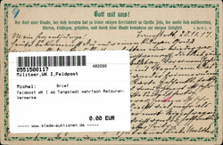 Feldpost WK I ab Tangstedt mehrfach Retouren-VermerkeAutomatically ...