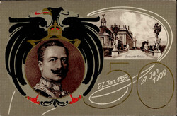 Kaiser Wilhelm II. Präge-AK zum 50. Geburtstag 1909 ...