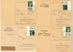 Österreich 1. Wiener Aushilfsausgabe - 4x 5 Pfennig Ortspost-Karten ...