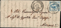 Italien 15 Cent. König Viktor Emanuel II. EF auf Brief ...