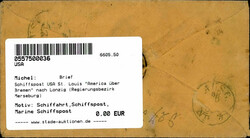 Schiffspost USA St. Louis "America über Bremen" nach Lonzig ...