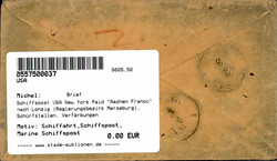 Schiffspost USA New York Paid "Aachen Franco" nach Lonzig ...