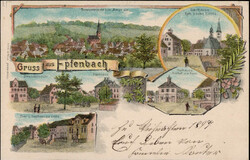 Epfenbach (6921) Schulhaus, kath. Kirche, ev. Kirche, Gasthaus zur ...