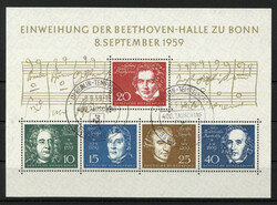 BUND Beethoven-Block Ersttagsstempel Sonderstempel Berlin-Tempelhof 8 ...