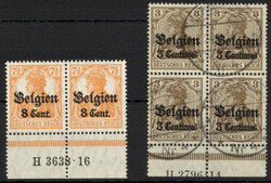 Besetzung WK I Belgien 8 Cent mit Aufdruck-HAN postfrisch** und 3 ...