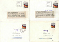 BUND/DDR Postkrieg Heimatvertriebene mit Retourenvermerk/Zettel, ...
