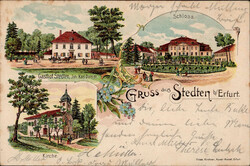 Stedten (o-5032) Gasthaus Stedten, Fahrrad, Schloss 1901 I-II  ...