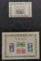 Saarland Hochwasserhilfe 1947-48 Blockpaar postfrisch**Automatically ...