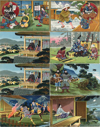 Japan Samurai Lot mit 8 Künstler-AK  Automatically generated ...