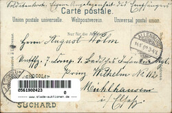 Schwerin (o-2750) Werbe-AK Suchard Fabrik, Tracht 1902 I-II