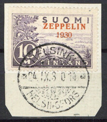 Finnland Zeppelin 1930 auf Briefstück Helsinki