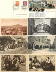 Judaika Lot mit 50 Ansichtskarten, Briefen, Belegen usw.