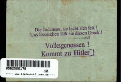 Judaika Reichsbanknoten 100000 Mark mit antisemitischen Zudruck