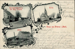 Prieros (o-1608) Handlung Trusche, Mühle, Kirche 1903 I-II