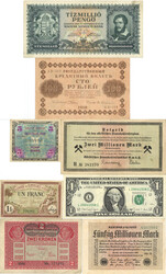 Geldschein Lot mit über 100 Geldscheinen und Aktien ...