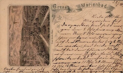 Vorläufer Gruss aus Marienbad, Franz-Josefs-Platz, 1890, I-II (Marke ...