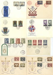 Portugal - kleines Lot mit 13 FDC Ersttagsbriefen ab ca. 1950, ...