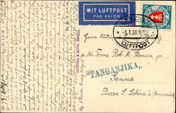 Danzig Luftpost 50 Pfennig EF bis Bremen als Luftpost, Stabstempel ...