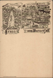 Vorläufer Leipzig, Gruss vom Gasthaus Trusenthal Wasserfall, I-II  ...