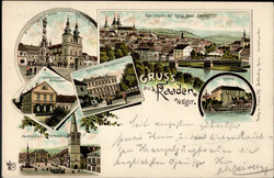 Kaaden Vorläufer 1896, Landwirtschaftliche Mittelschule, Rathaus, ...