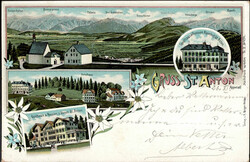 St. Anton (Appenzell Ausserhoden) Schulhaus, Gasthaus zum Rössli, ...