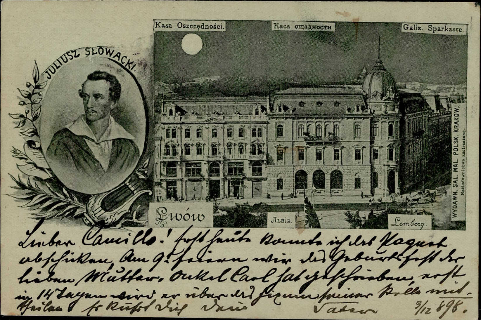 Lemberg (Ukraine) Mondschein-AK 1898 I-II  Automatically generated ...