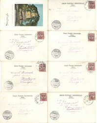Siam (Thailand) Lot mit 9 AK alle gelaufen 1899  Automatically ...