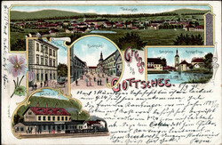 Kocevje (Slowenien) Hotel Stadt Triest, Bahnhof 1898 I-II