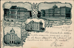 Ljubljana (Slowenien) Oberrealschule, Postamt 1898 I-II